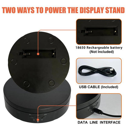 Electric Rotating Stand, 1 Count Mini Rotating Table, Display Stand for Live Streaming, USB Charging Stable Rotating Stand