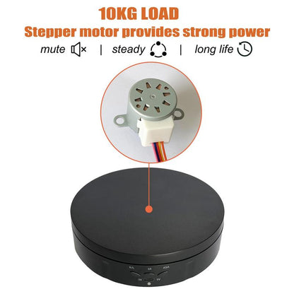 Electric Rotating Stand, 1 Count Mini Rotating Table, Display Stand for Live Streaming, USB Charging Stable Rotating Stand