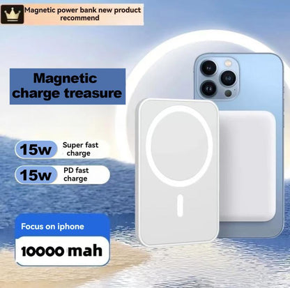 15W Fast Charging Portable Charger, 5000-10000Mah Magnetic Charging Portable Charger, Battery Only Magsafe, 15/14/13/12 Series Wireless Automatic