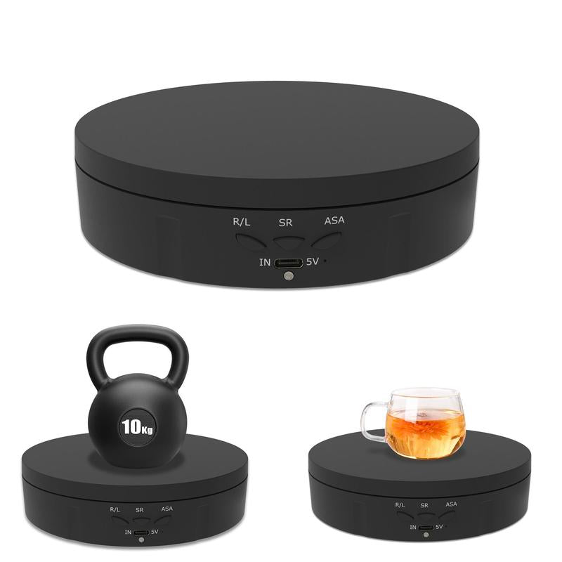 Electric Rotating Stand, 1 Count Mini Rotating Table, Display Stand for Live Streaming, USB Charging Stable Rotating Stand